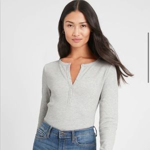 Banana Republic Waffle Henley Blouse